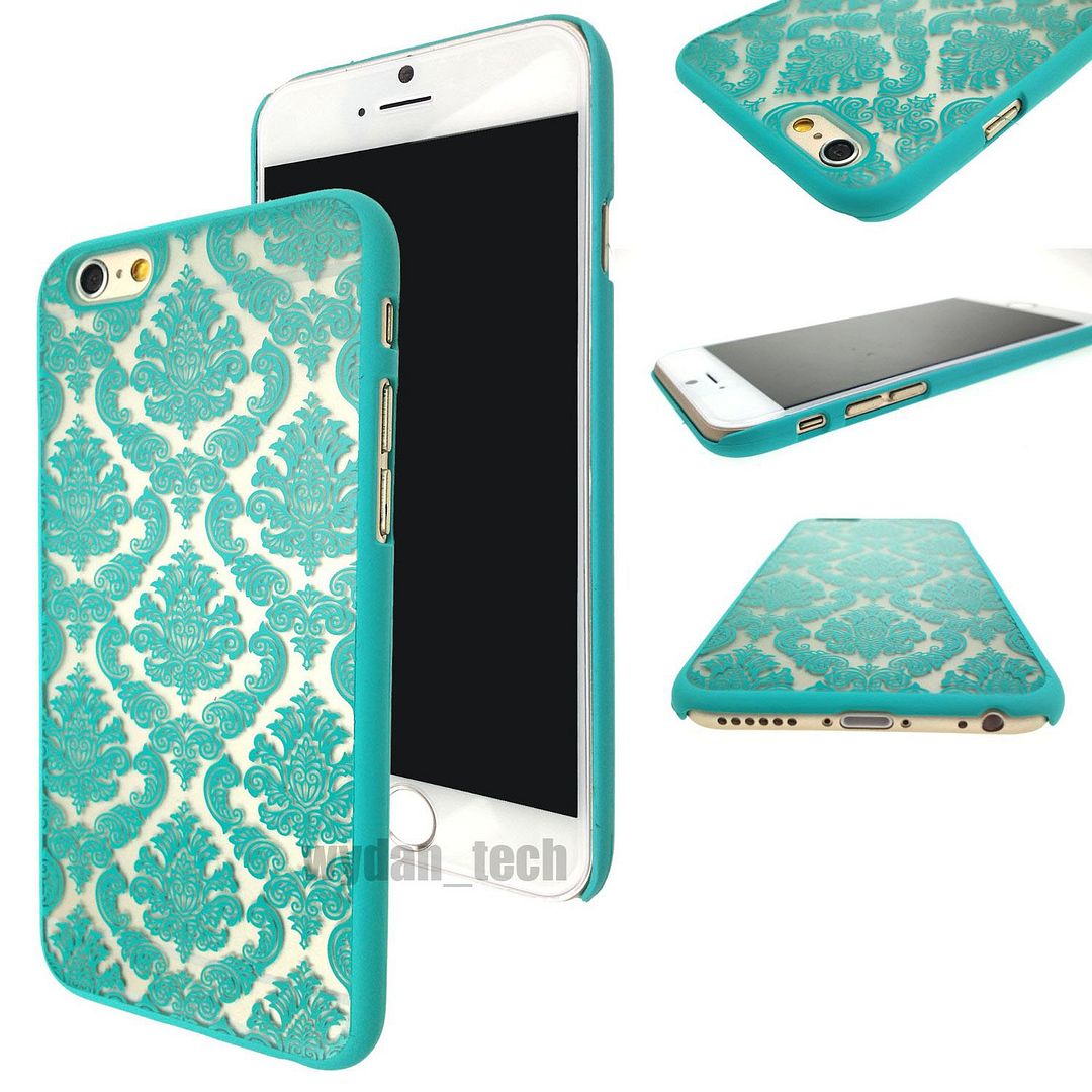 Rubberized Damask Vintage Clear Hard Case Cover For iPhone 6S 6 Plus 5 5S